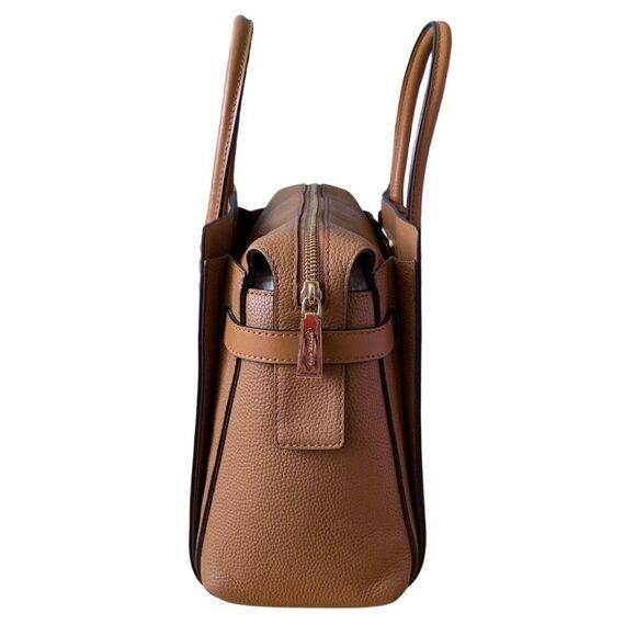 Michael Kors Brown Leather Satchel Bag with lock charm - Picture 6 of 14